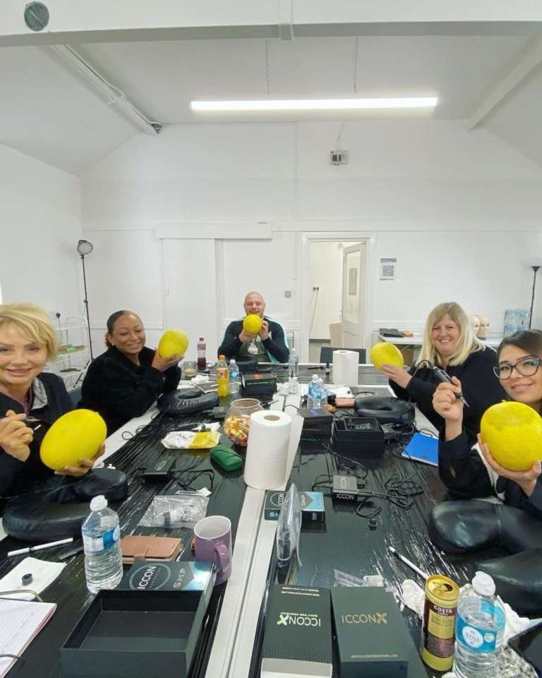 SMP students practising micropigmentation technique in the Scalp Culture UK training room